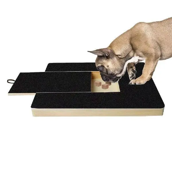 Angle Adjustable Pet Dog File Board Wooden Dog Scratch Nails Pad with Hidden Treat Box
