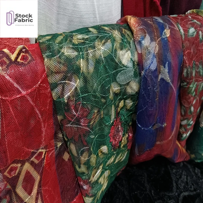 Shaoxing textile wire mesh women sequins embroidery  making machine computerized for border stock lot fabric