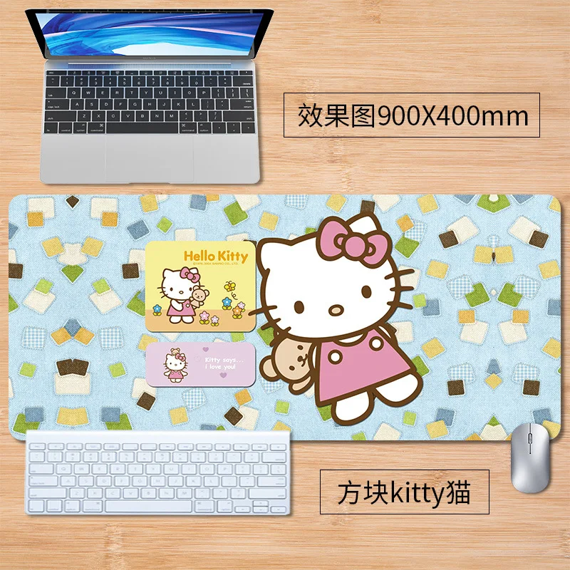 300*800*3mm Hello Kitty Cat Xxl Gaming Mouse Pad Cute Mousepad Computer Accessories Laptop Gamer Pad