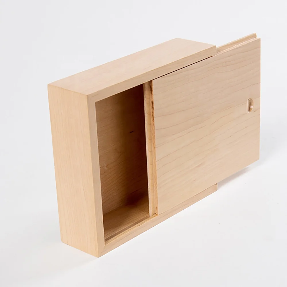 Factory Fashion Custom sliding lid maple wood