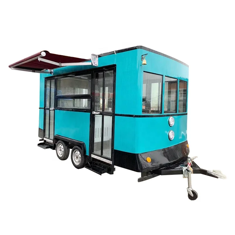 
Customized food truck rolling cart fast food machine snow cone trailer food cart cooking trailer red hamburger carts 