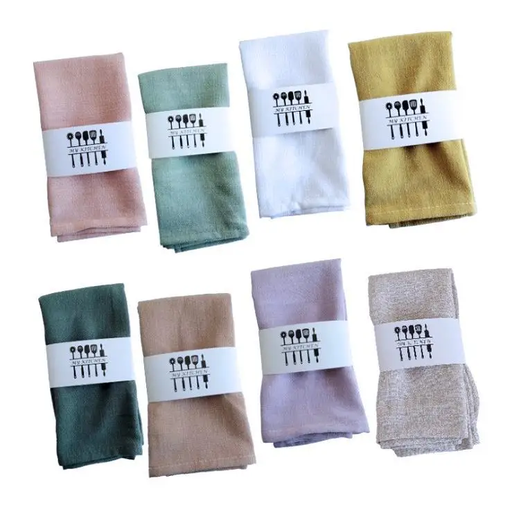 All Natural Cotton Linen Dinner Table Napkin Solid Color 40*40cm Tea Towel Quality Wedding Napkin Cloth