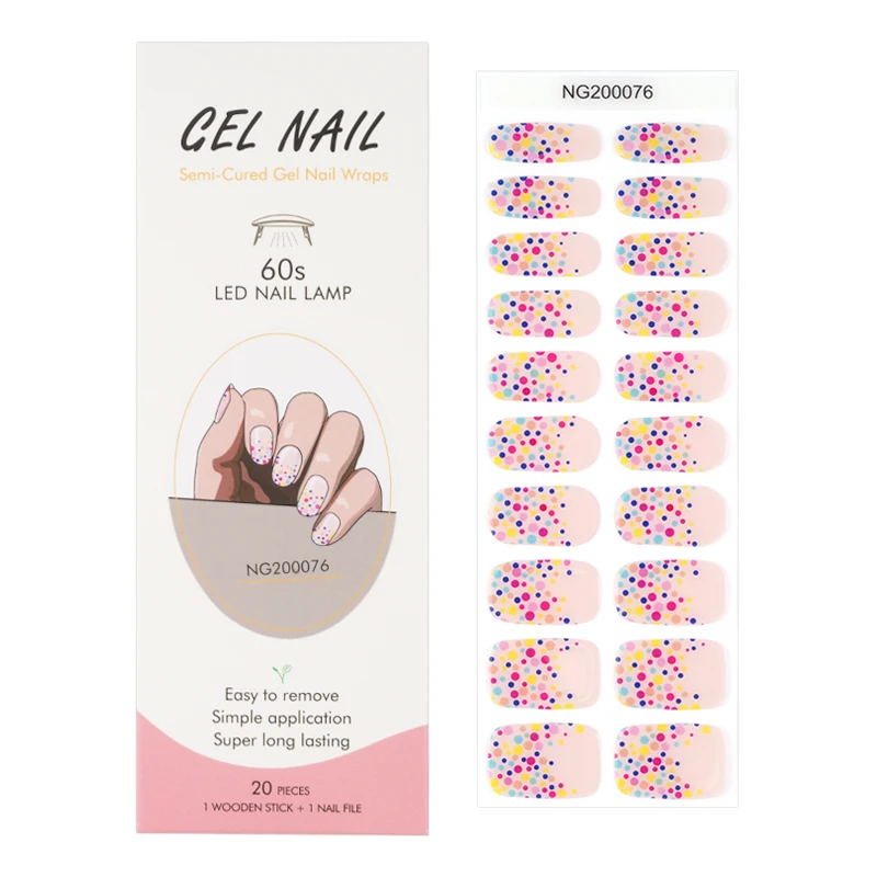 Manufacturer Supplier Gel Polish Nail Stickers Semi Cured Nail Stickers Hot Selling Korean Gel Nail Sticker