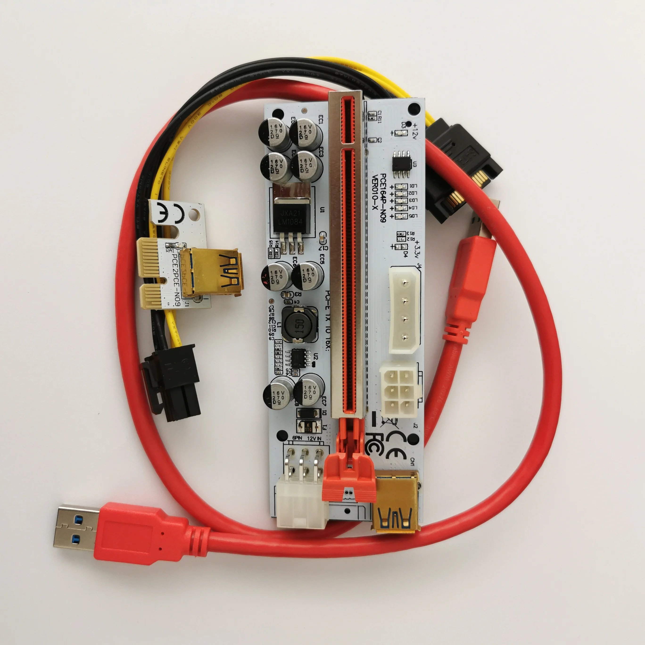 VER010 PCIE Riser VER010-X pci-e 1x to 16x usb 3.0 rise Extender PCI Express ver 010 with 8 capacitors