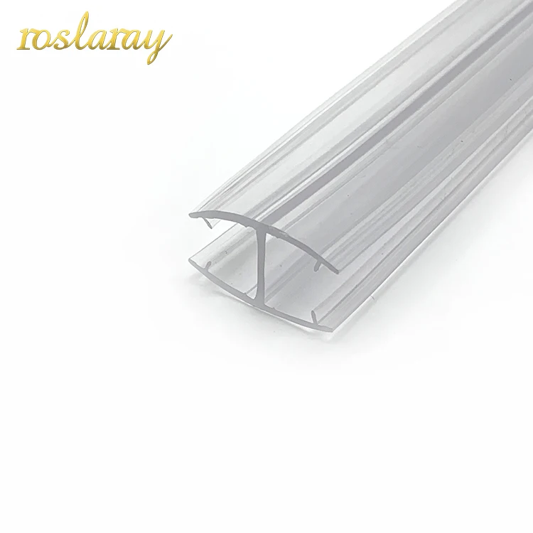 White transparent H shape frameless anti-collision seal strip for door plastic shower door seal strip