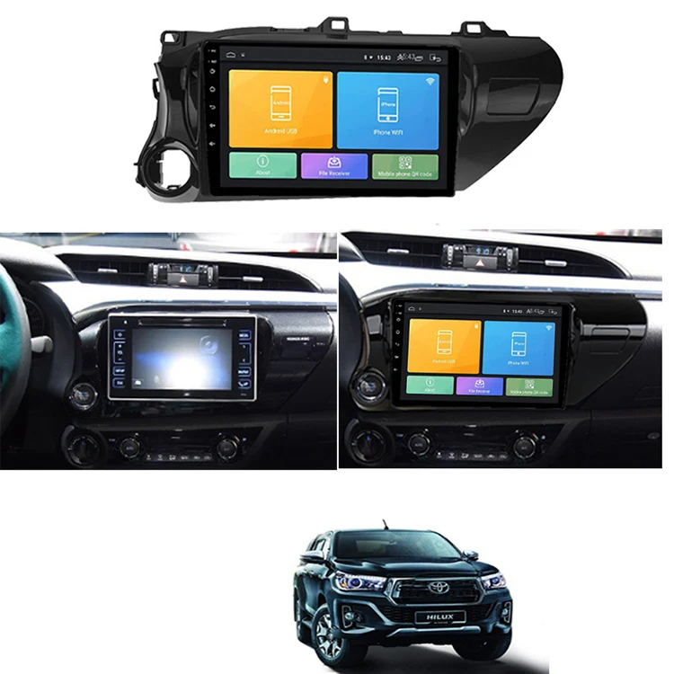 2 Din BT Carplay Wifi Android Car Navigation Rear View Camera GPS Stereo Car Radio For TOYOTA Fortuner Hilux 2016 2017 2018 2019