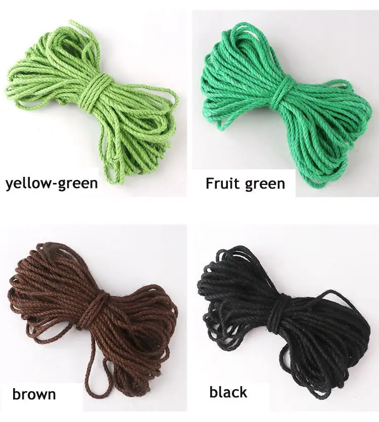 Hot Selling Friendly dyeing 5MM Colored Hemp Rope Non-Elastic Binding Handmade Rope Decorative