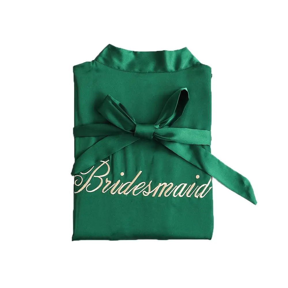 Атласная шелковая вышитая Свадебная женская одежда подружки невесты