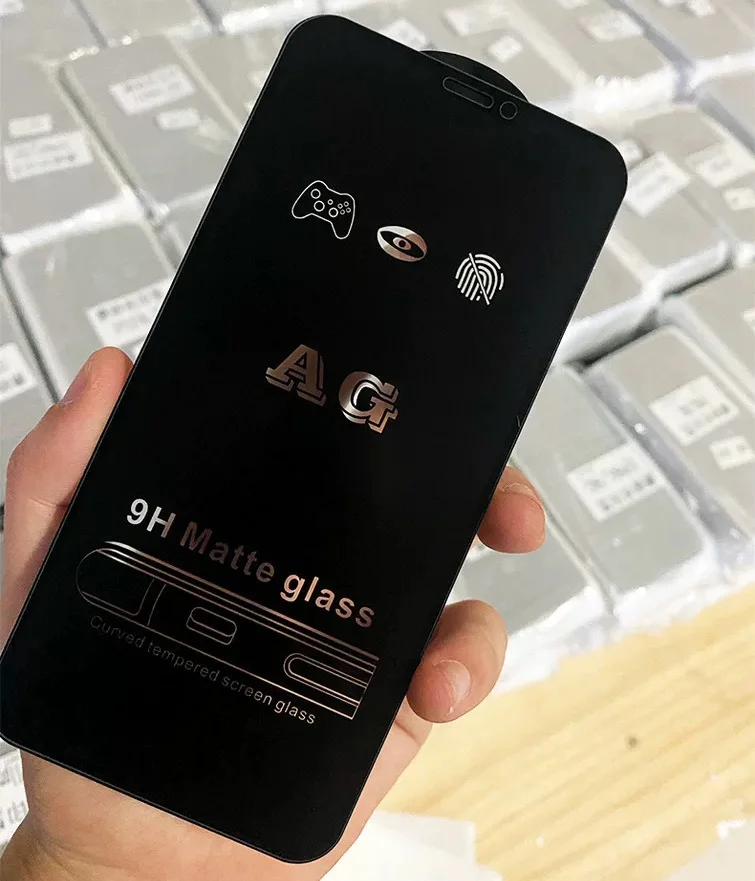 9H Anti-scratch Full Glue Anti-Fingerprint AG Matte Frosted Tempered Glass Screen Protector For iPhone X XR XS 11 12 13 Pro Max