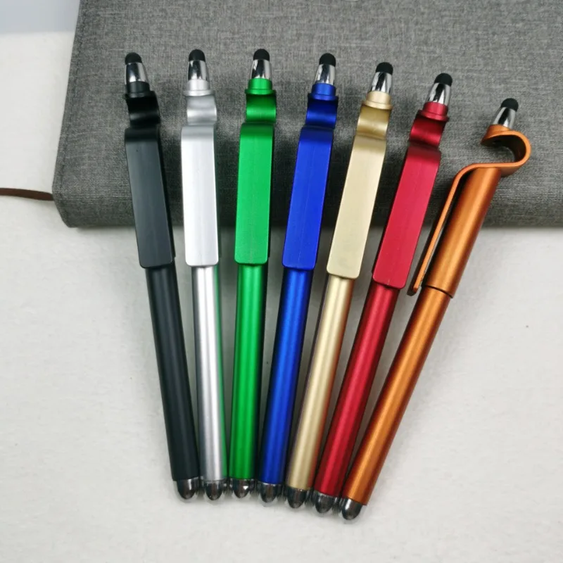 Wholesale Multi functional Neutral Pen Touchscreen Phone Stand Ballpoint Pen Customized QR Code Logo Promotional Pen