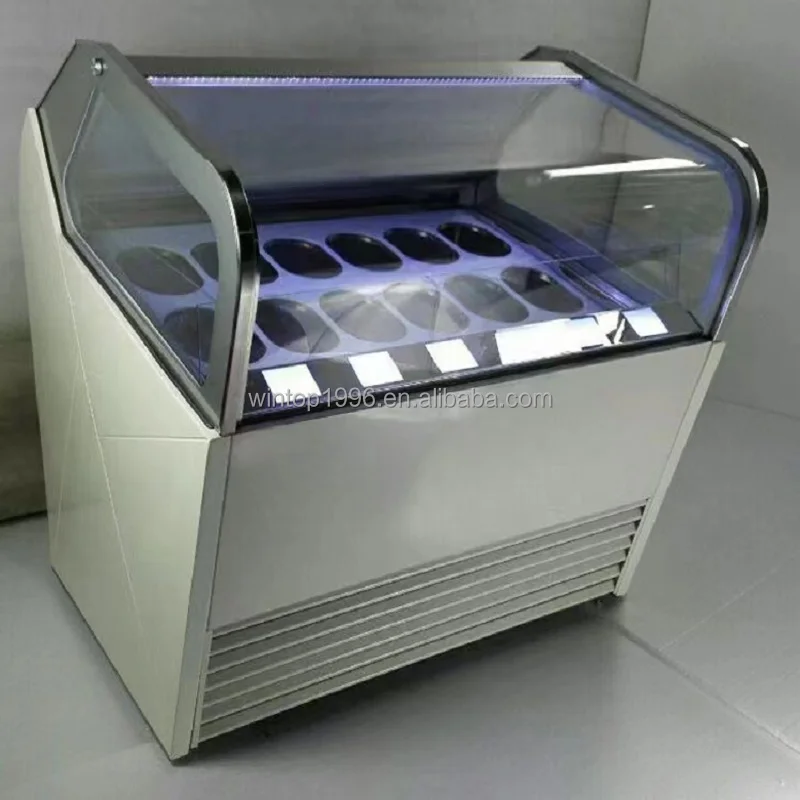 CE approved commercial litalian ice cream display freezer  24 plates gelato display 24pans gelato  ice cream showcase