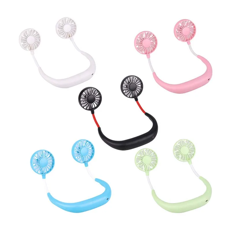 New Silent Mini Cooling Fan USB Rechargeable  Portable Wearable Sports Hanging Neck Fan