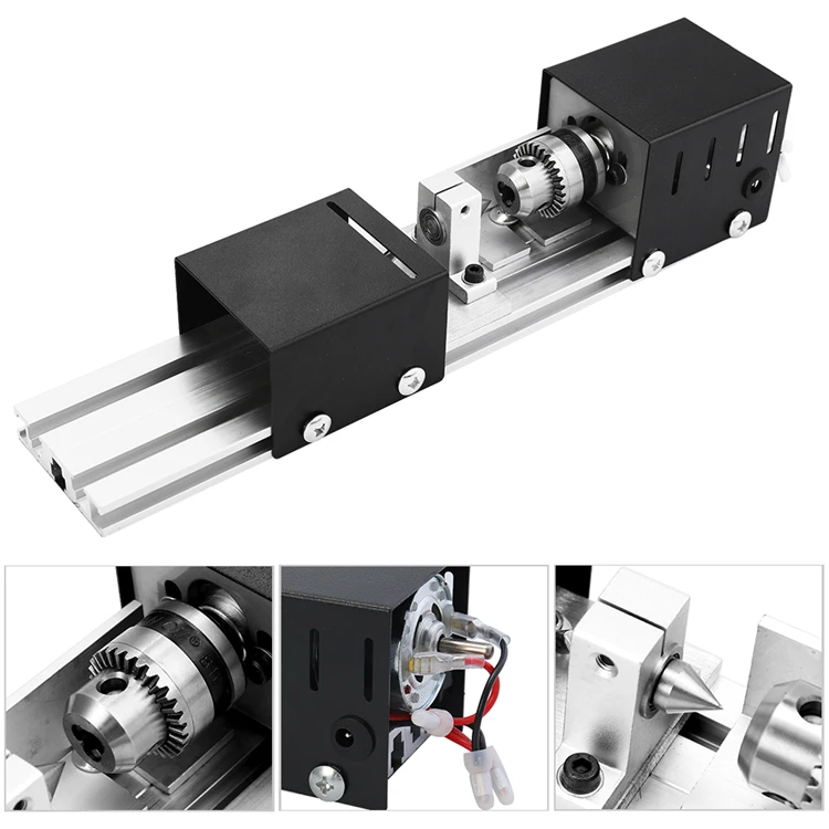 Mini Wood Lathe Machine DIY Woodworking Miniature Buddha Pearl Lathe Grinding Polishing Beads Wood Drill Rotary Tool 12-24VDC