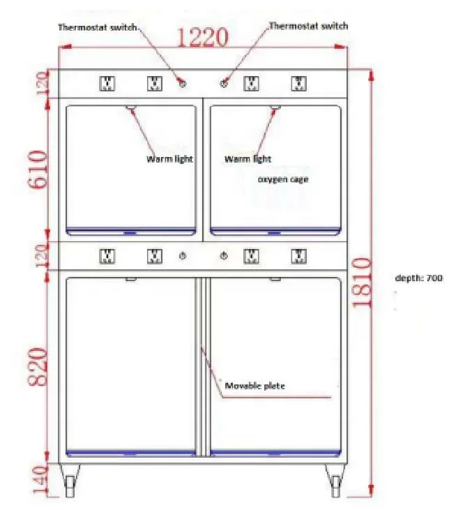 
Pet cage with temperature control version of warm lamp power supply oxygen chamber 