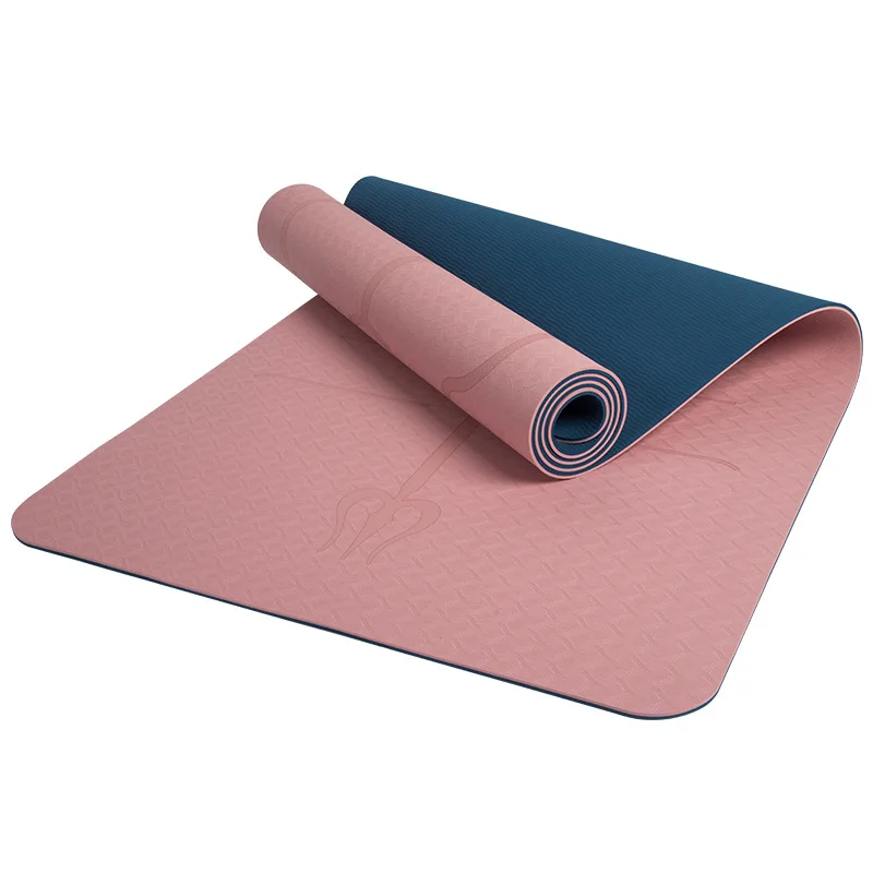 Multifunctional fitness exercise yoga mat Multi-color position line 80cm tpe eco friendly yoga mat