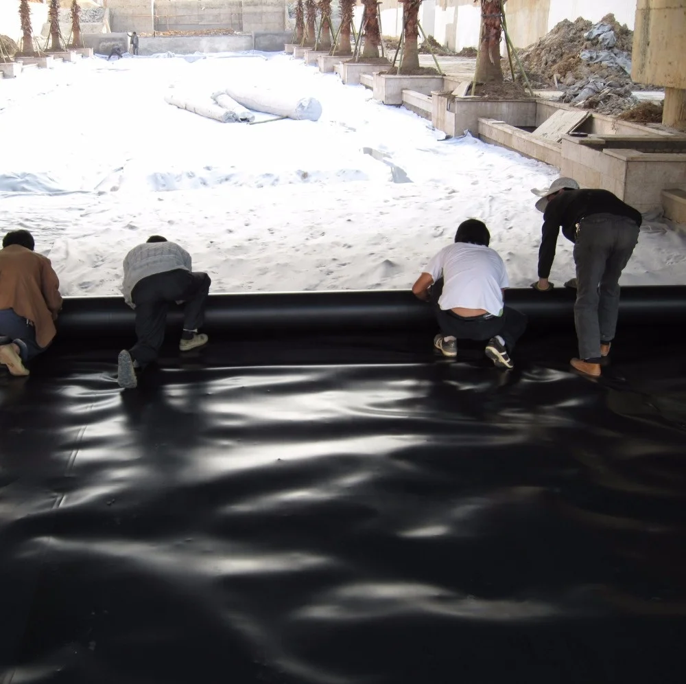 Antiseepage HDPE smooth textured black geomembrane fish shrimp pool pond liners with ASTM GM13 standard lower price