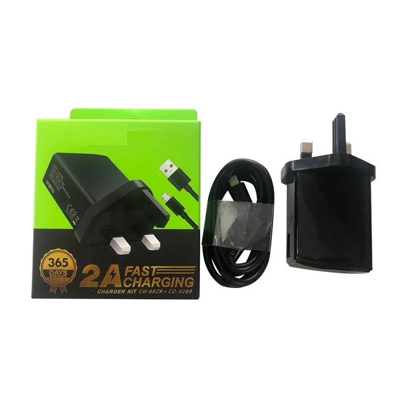 Africa Hot Selling 2A Fast Charging Type C Cable UK Plug Dual USB Original Travel Mobile Phone Charger Set For Oraimo