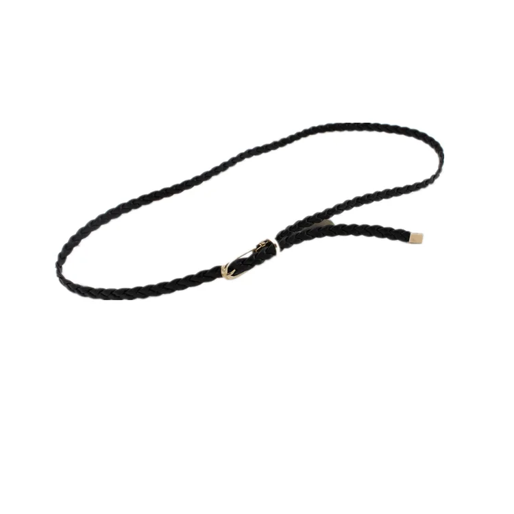  Лидер продаж на Amazon черный цвет основной заводской продукт эластичный женский Плетеный ремень из искусственной кожи