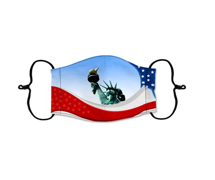 
3D Printing Reusable Washable Customized Logo 100% Polyester Independent Day Flag Mask 