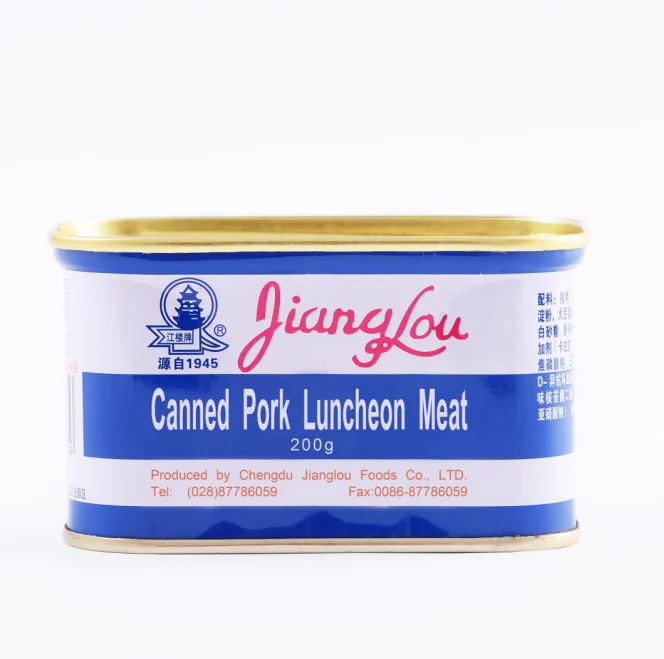 Canned luncheon meat pork for cookie RTS china factory high quality 200g*48