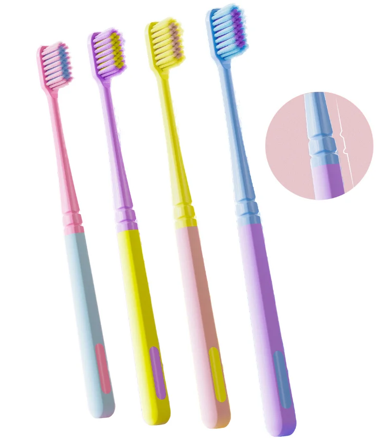8-Pack Soft Bristle Toothbrushes with Small Heads Ice Cream Color Travel Toothbrushes