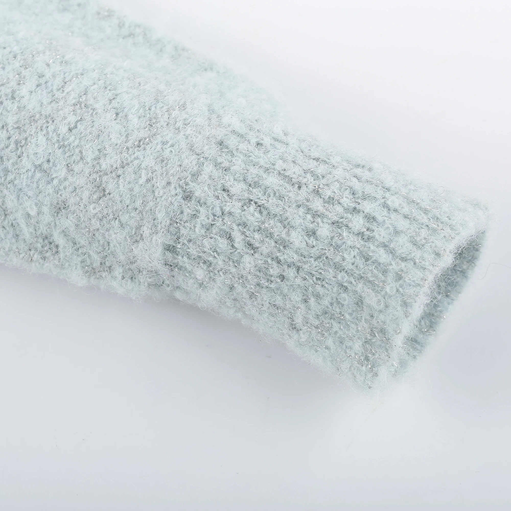 20ALW040 Italian Alpaca Ladies Sweater V Neck and Long Sleeve Pullover Plain Pullover Knitted Clothes Boucle Yarn Winter Women