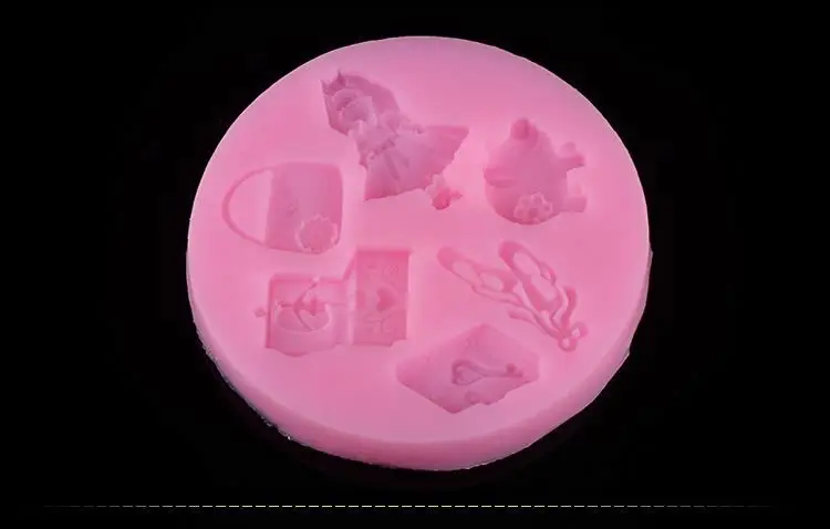 China factory cheap little doll toy design silicon fondant moulds for fondant