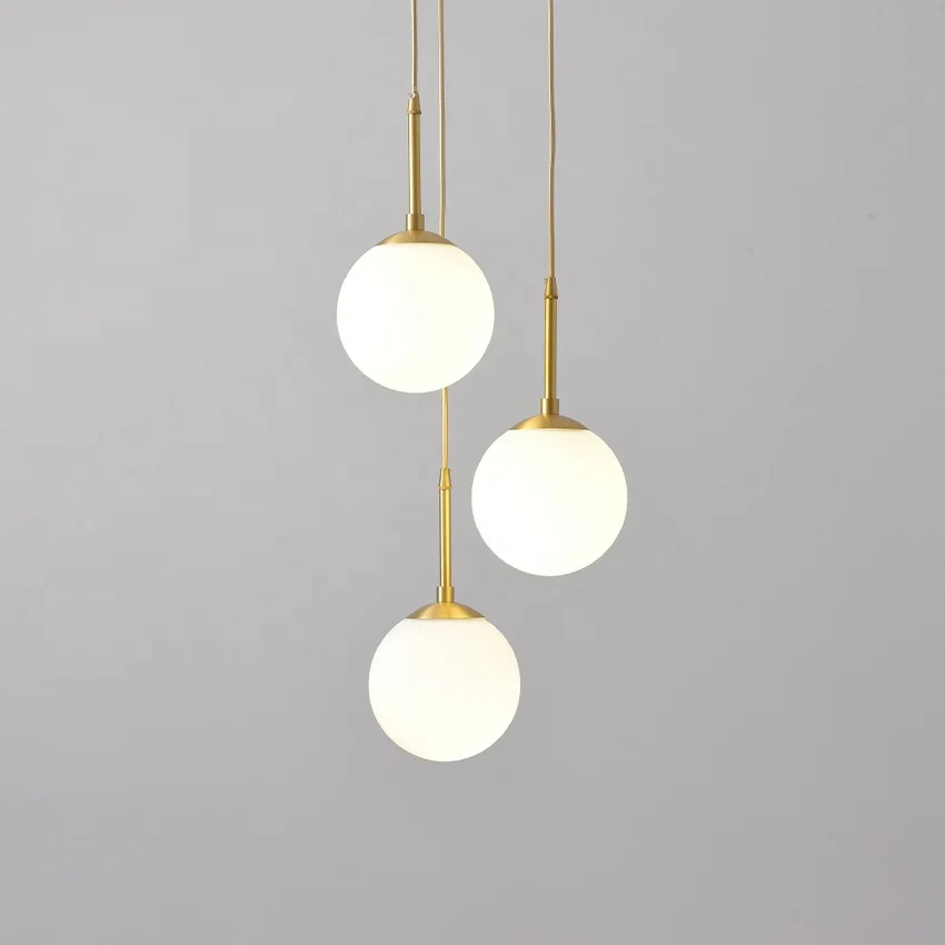 Italian Indoor  lobby  White Glass ceiling pendant light modern for hotel