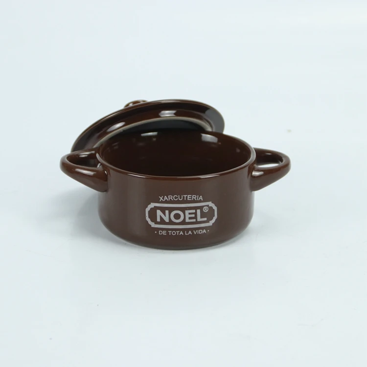 Porcelain Set  Pot And Food Nordic Hot Double Ear Handle Lid Bowls Ceramic Soup Bowl