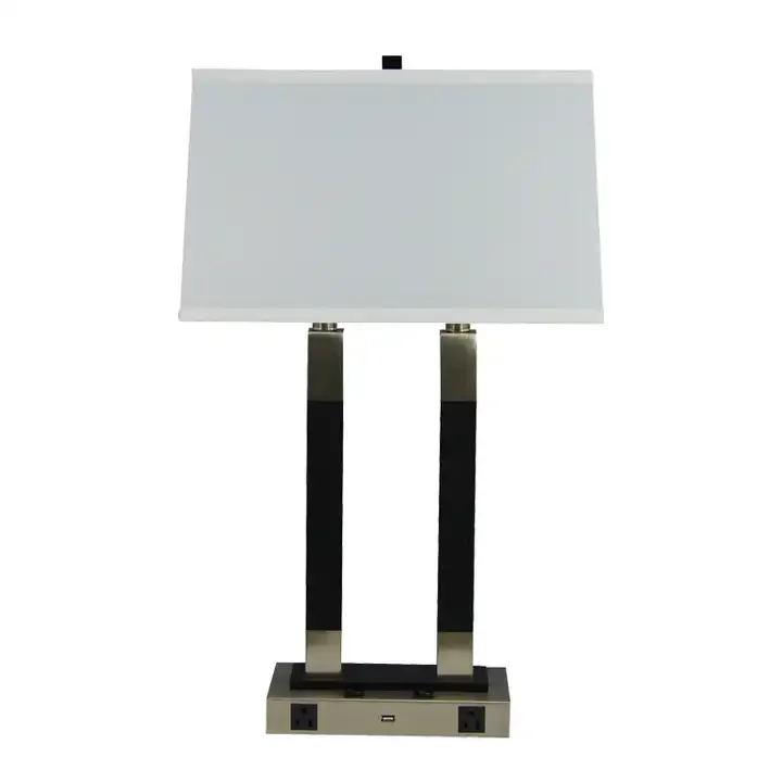 Desk Table Lamp Bedside Side Bed Hotel Study Bedroom Office Design Decorative Iron Electric Fabric White Drum Incandescent Bulbs