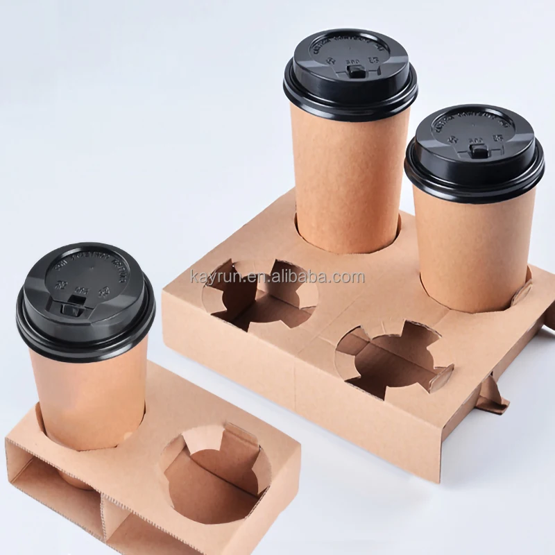 Factory Wholesale custom coffee cardboard cup holders Eco friendly paper cup holder tray