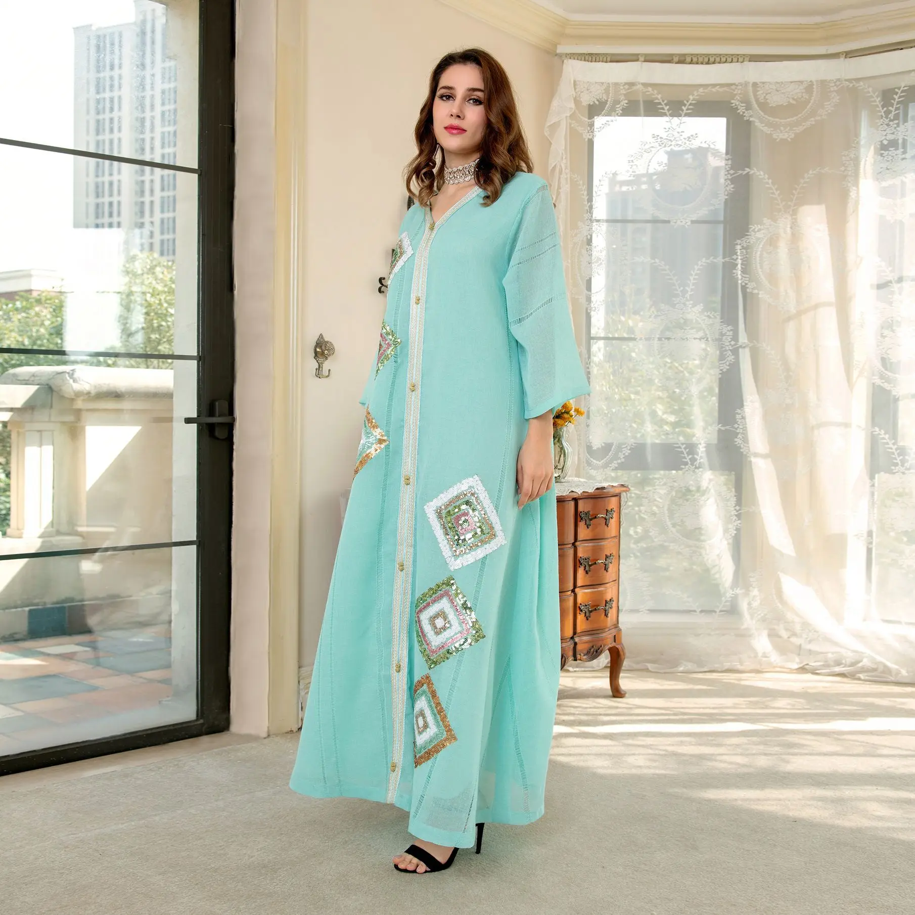 Wholesale Dubai Abaya Long Dress Plus Size Islamic Clothing New Design Fashion Abaya Muslim Dresses
