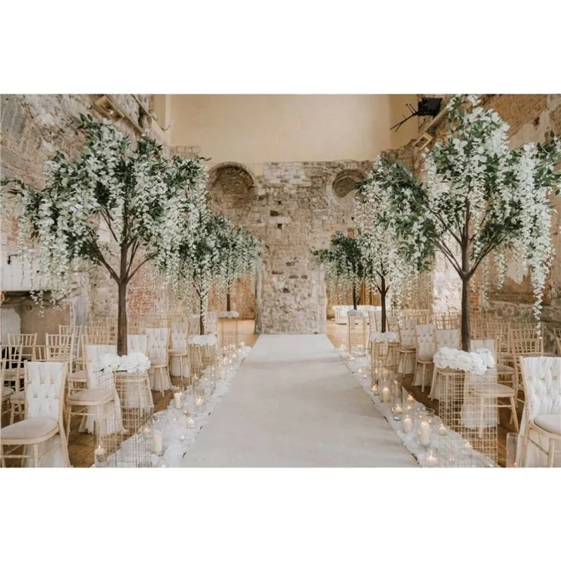 New Design artificial wedding indoor decoration green tree centerpieces plastic wood artificial wisteria blossom tree