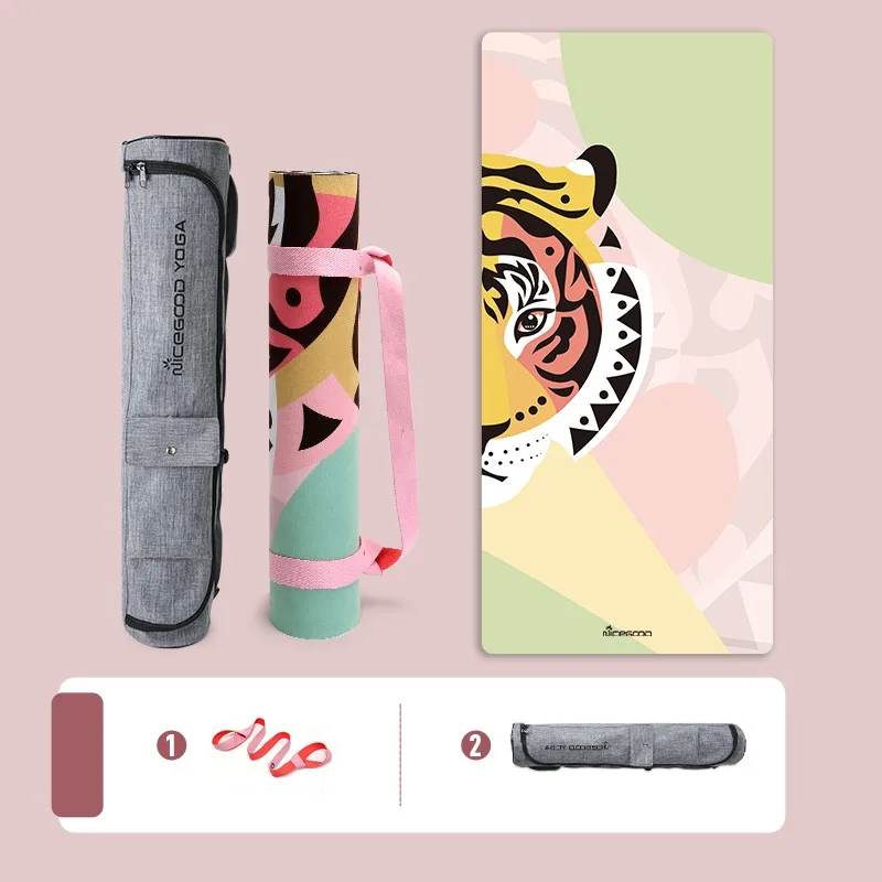 Eco Friendly OEM Brand TPE Rubber Suede Microfiber Material for Yoga Mats Printed Yoga Mat