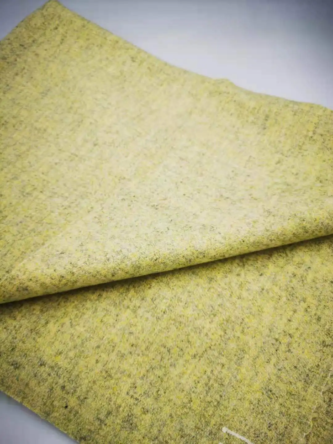 ready to ship mixed light YELLOW 100% wool 520g/m MELTON woolen fabrics for winter coat