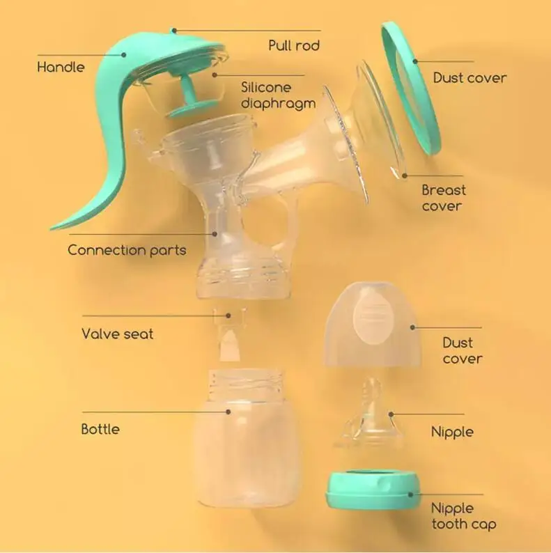 Ergonomic Design Best Affordable Silicone Manual Breast Pump Baby Milk Pump For Sale
