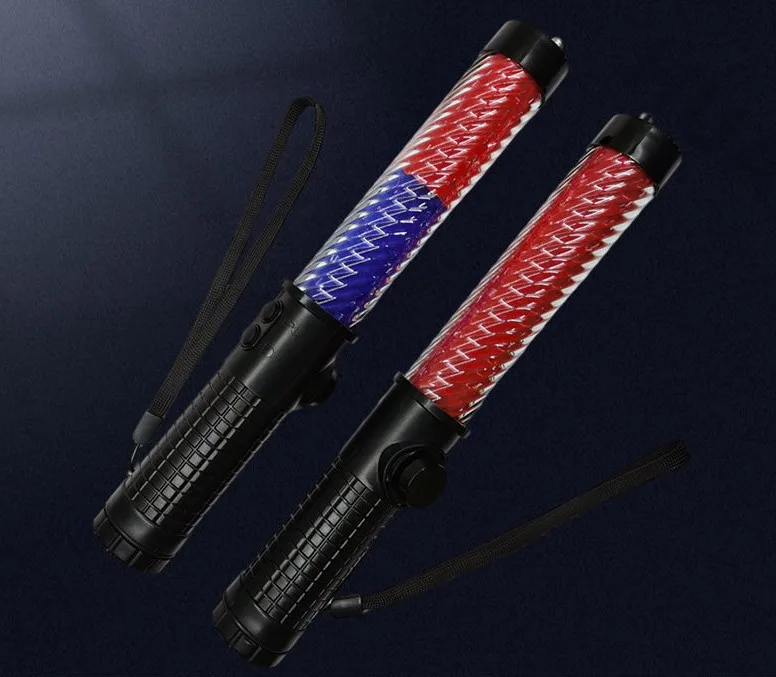 Red Blue durable 30CM 39cm Traffic Led Flashing Aircraft Marshalling BATON Wands with headlight and whistle