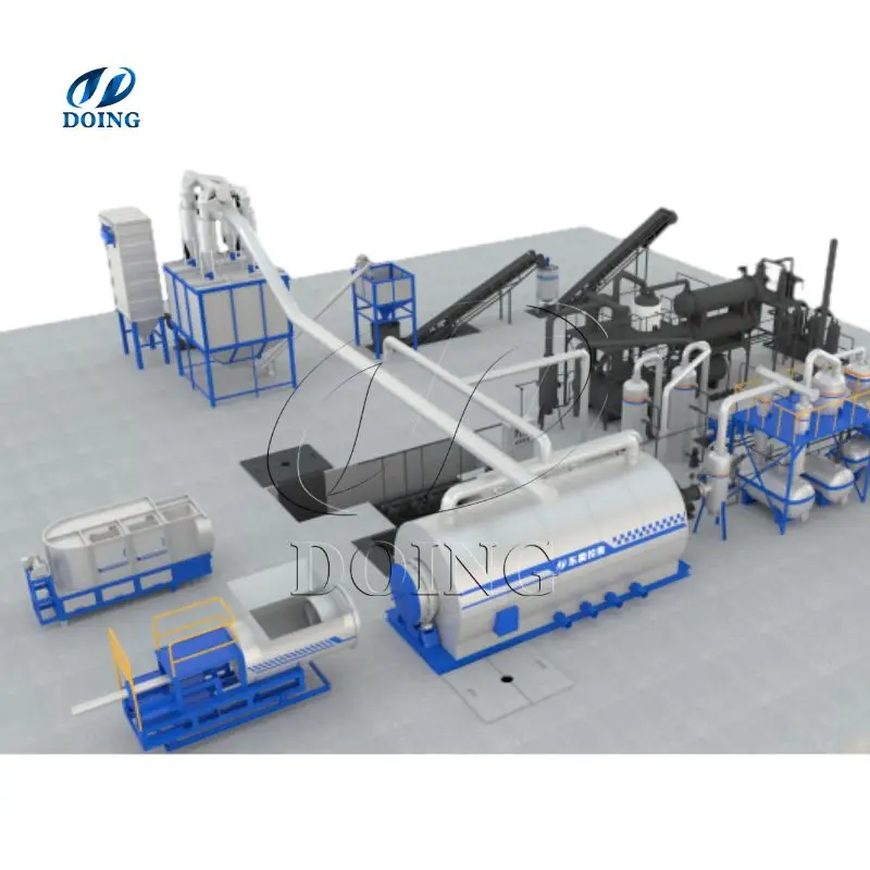 Small 500kg-Big 50TPD Tire and Rubber Pyrolysis Plant Efficient Plastic to Fuel Oil Pyrolysis Recycling Machines