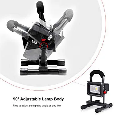Waterproof 60W Halogen Equivalent Mobile Flood Lamp Portable 600lm 10W Rechargeable LED Work Light
