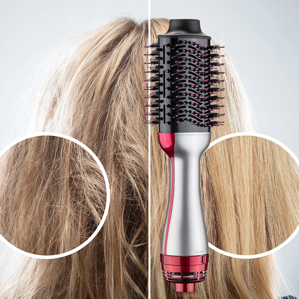Manufacturer supply amazon Round Rotating Volumizer Styler 1200w hot Air One Step hair brush blow