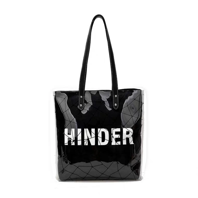 Wholesale reusable clear pvc tote bag custom transparent tote bag