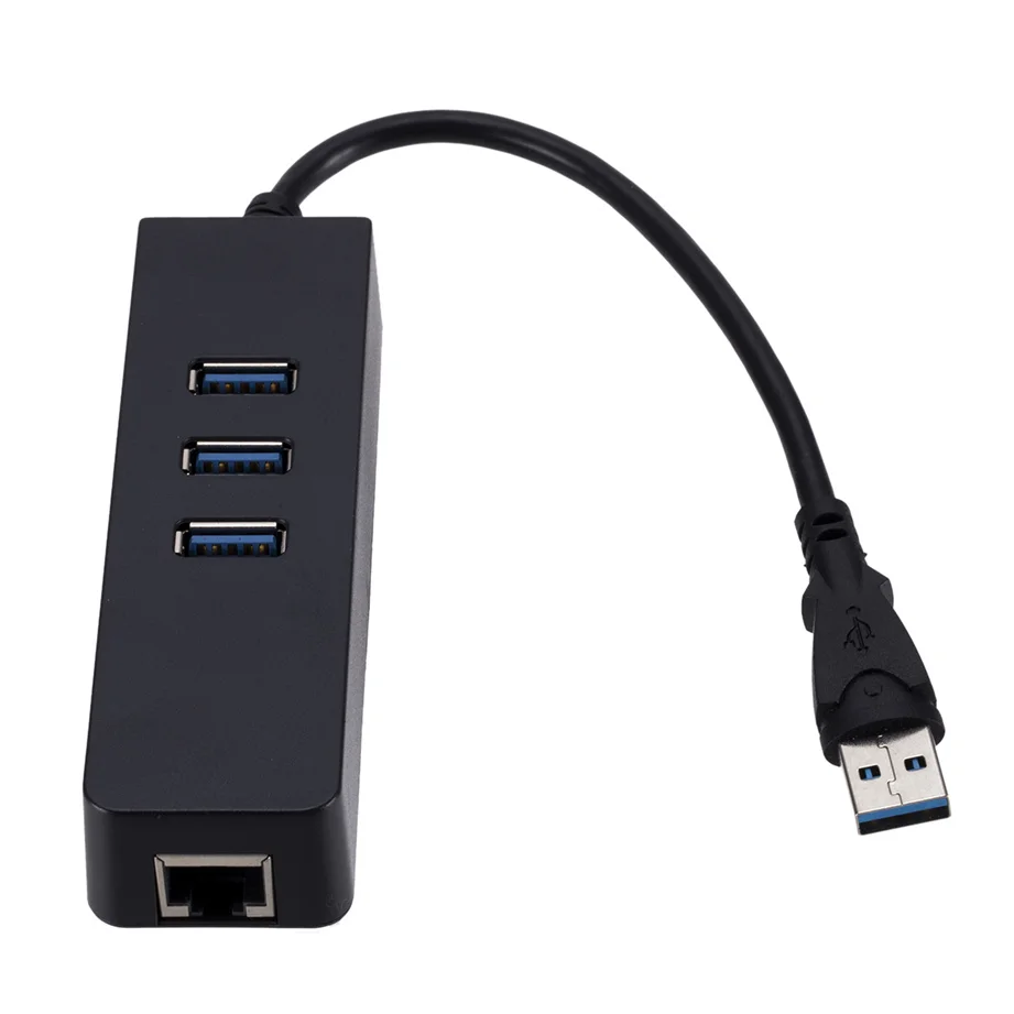 Hot Selling 3 Port USB 3.0 Hub 3 in 1 Docking Station USB 3.0 Gigabit Ethernet Adapter for Laptop Tablets