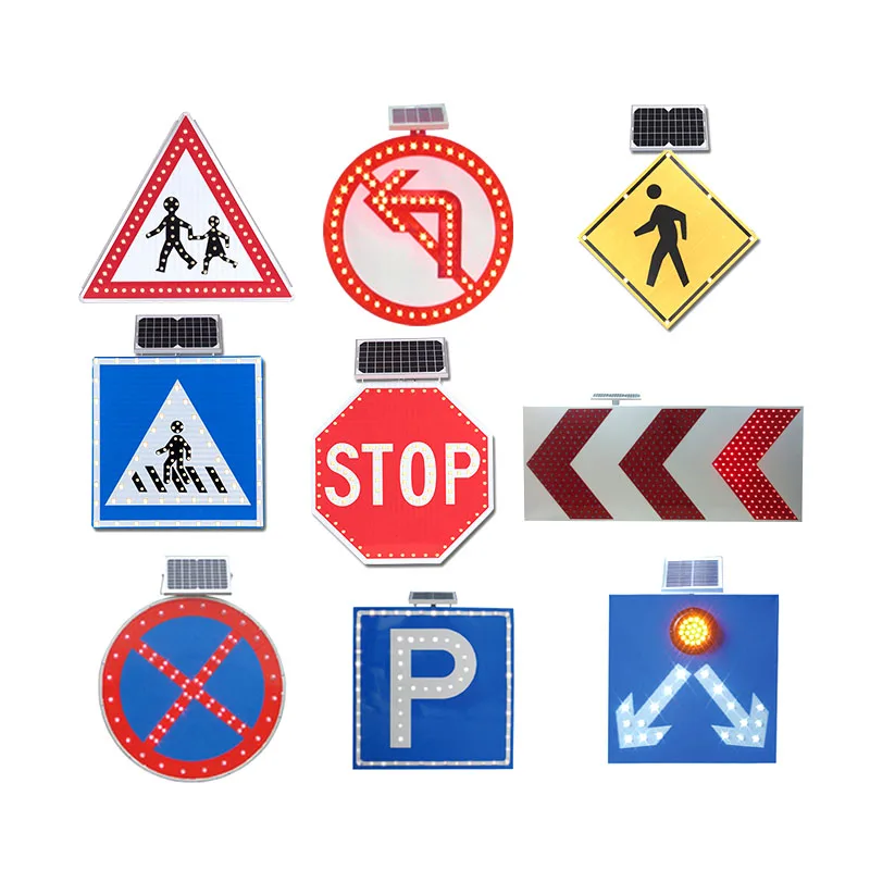 Arabic chevron directions IP65 waterproof solar led road warning signs