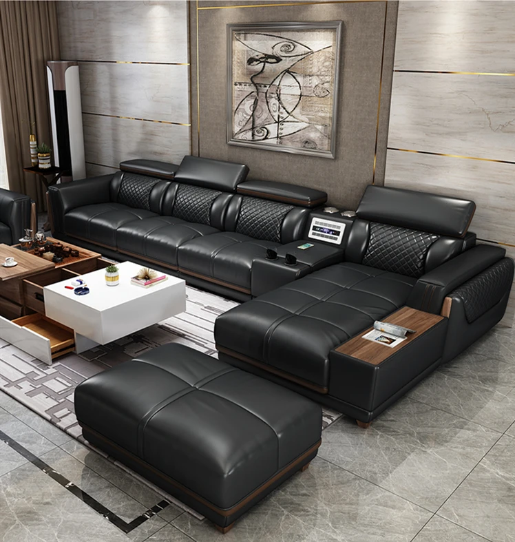 Living room furniture Leisure Modular Leather Sofa Comfortable Durable Deep Sofa Contemporary Sofa Set Luxury