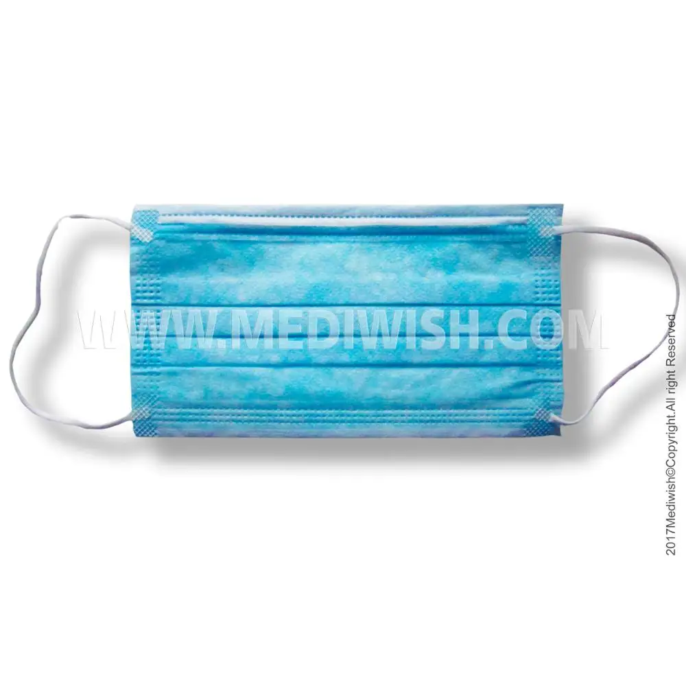 Face Mask with earloops 3 layers non sterile Non Woven Disposable Surgical