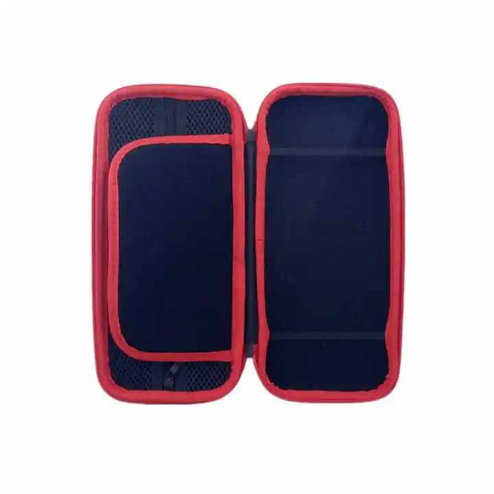 Custom Red Pu Hard Shell Zipper Close Eva Material Empty Game Console Storage Case