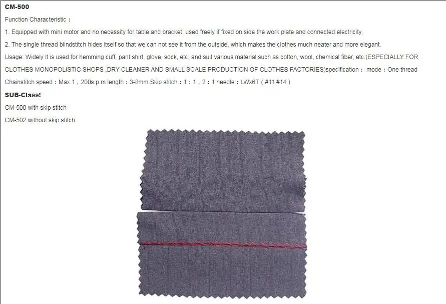 GC-502 New Type Desk-Top Blind Stitch Sewing Machine For Medium Fabrics