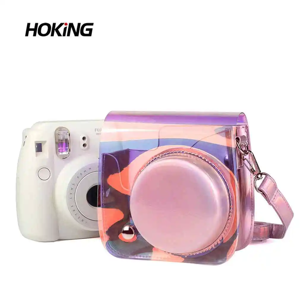 Hoking Instax Mini Film 8/9 Transparent Case Holographic Camera Pouch