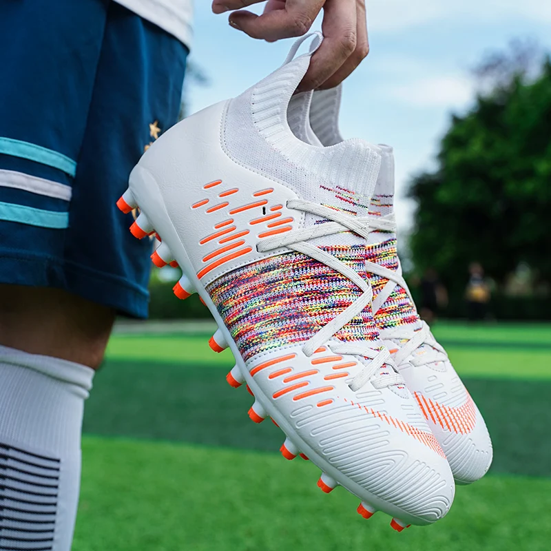 021 New Arrival Boys Soft High Top Outdoor Football Soccer Shoe for