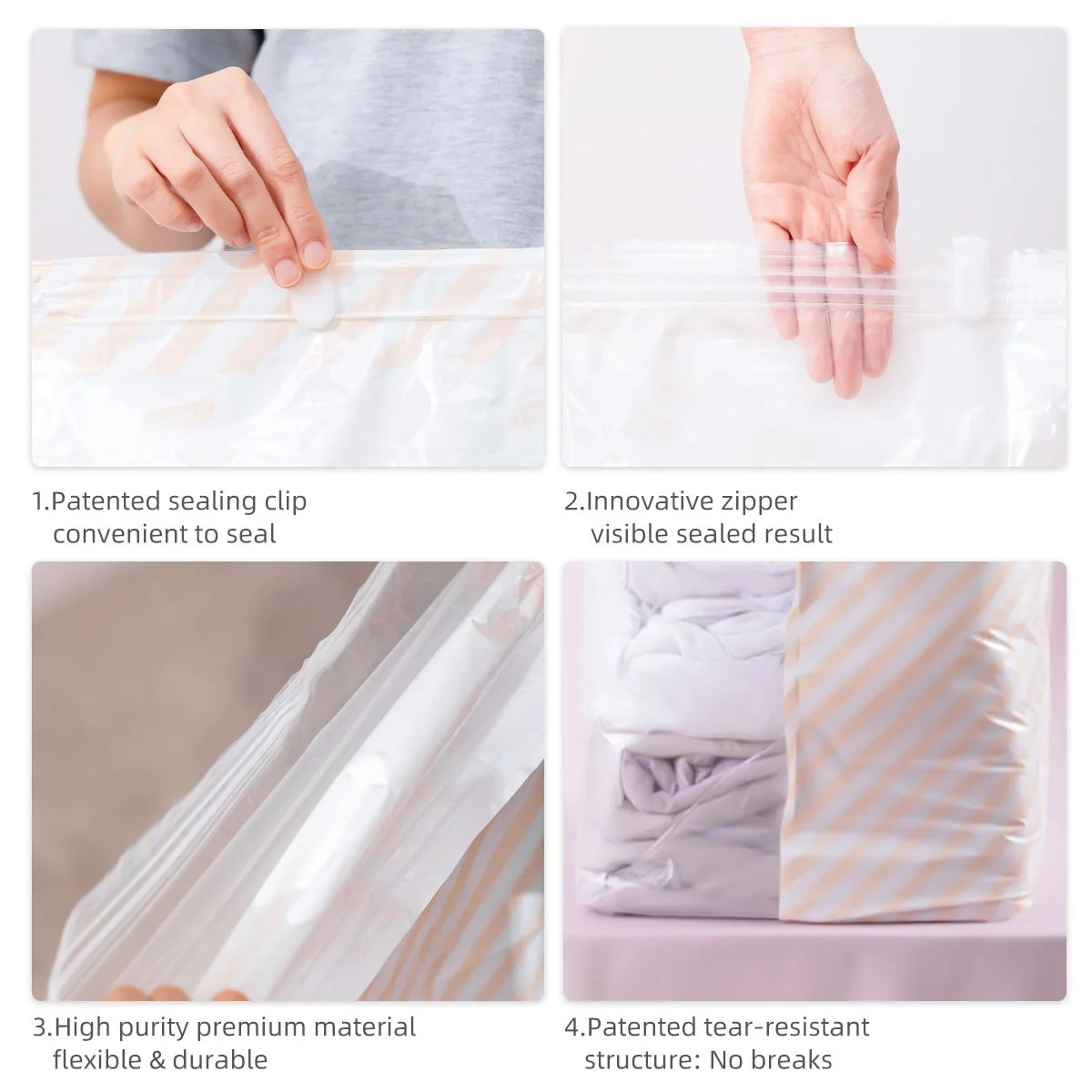 Taili Vacuum Cube Storage Plastic Bags Cloth Blanket Organizer Space Saver Pack Compressed Large Bag